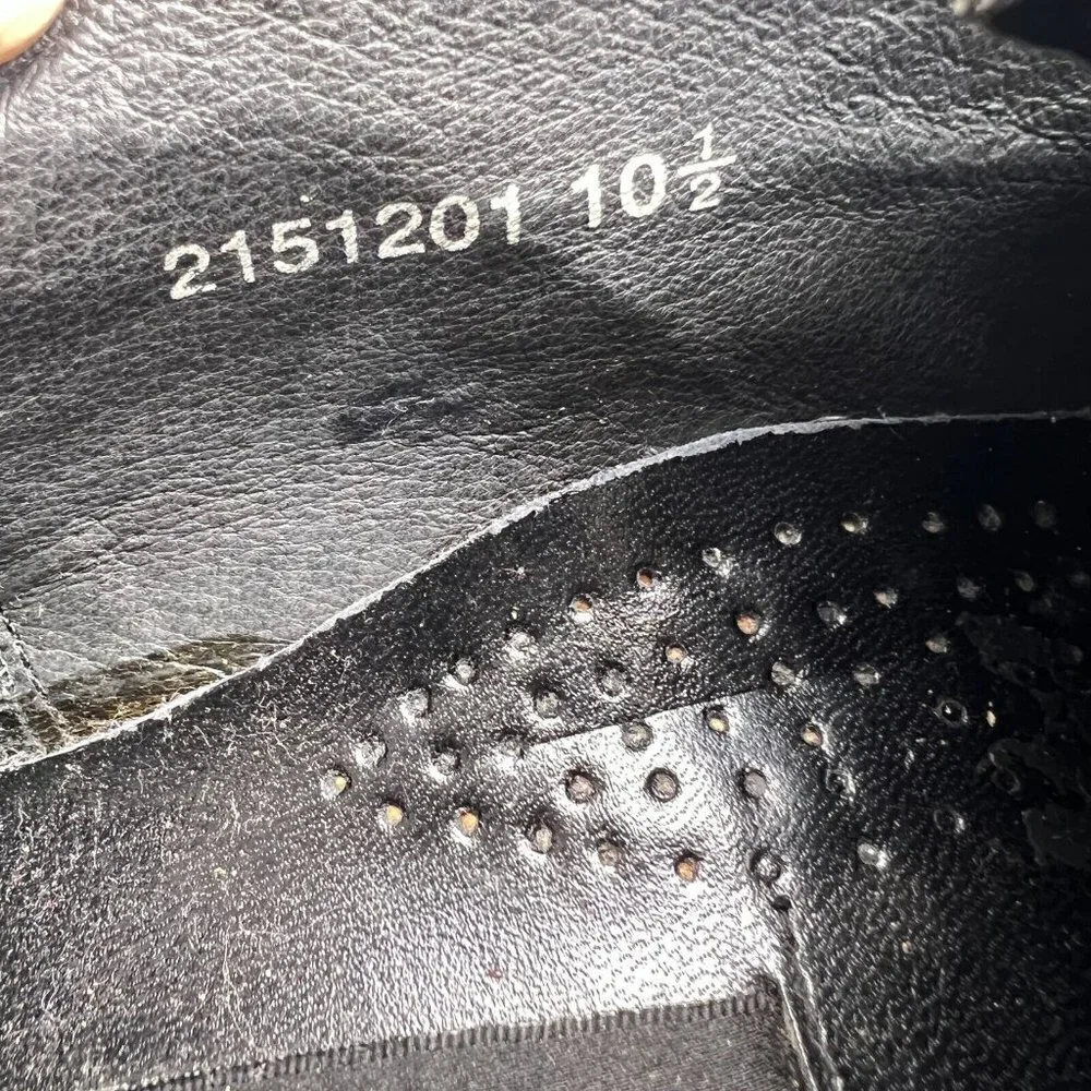 Brunello Men Size 10.5 Black Leather Square Toe Derby Dress Shoes